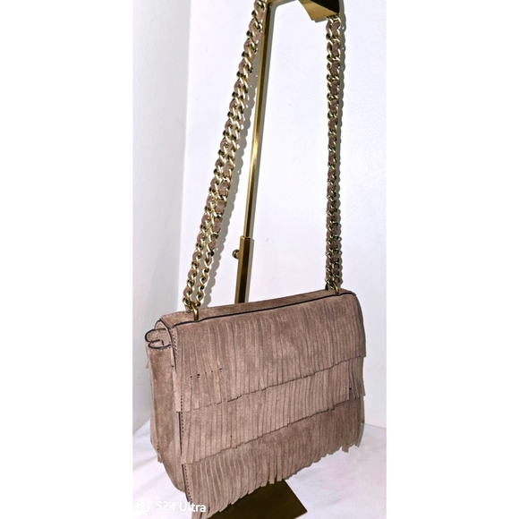 Tory Burch Kira Toupe Suede Fringe Convertible Crossbody Bag - Picture 5 of 10
